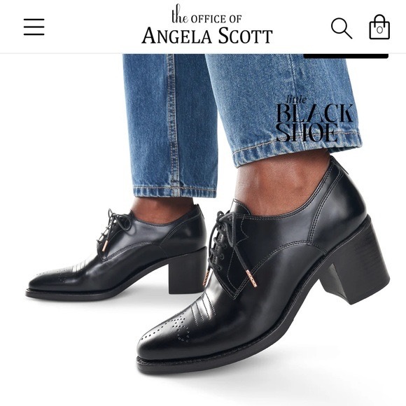 The Office of Angela Scott Shoes - The Office of Angela Scott Miss Button Black Derby/Oxford